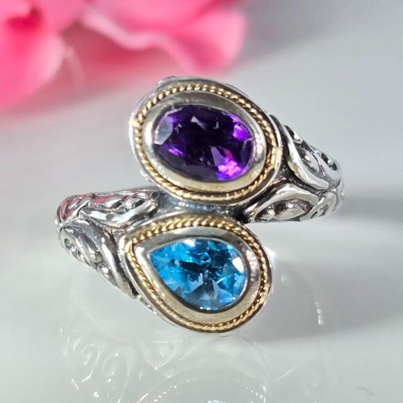 Effy Jewelry - Effy BH Sterling & 18k Topaz and Amethyst Ring